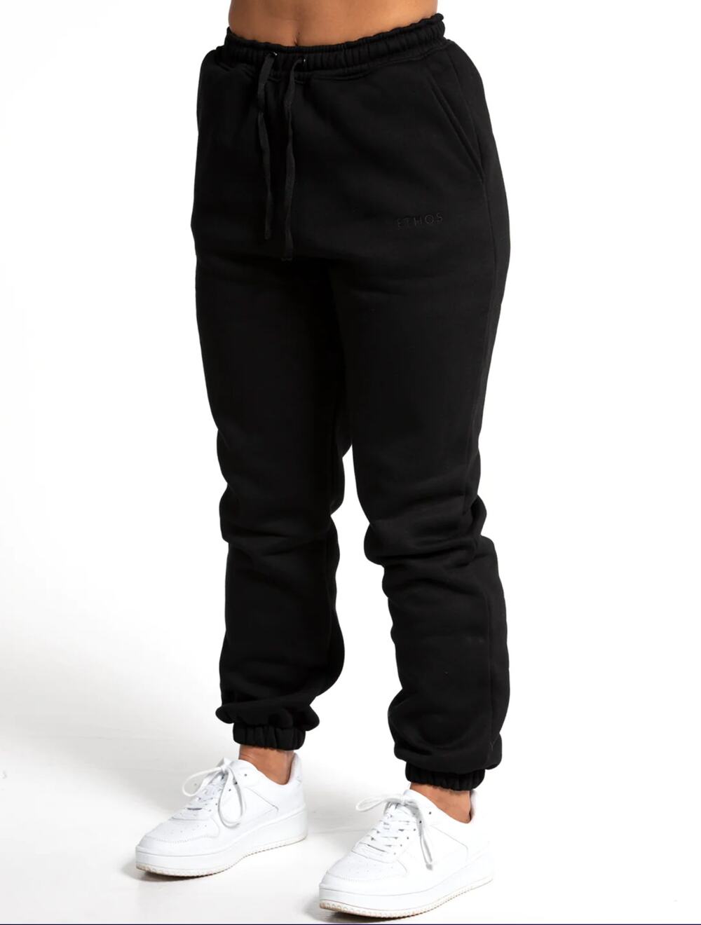 Ethos Oversized Sweatpants Womens Small Black New Athleisure Joggers Loungewear